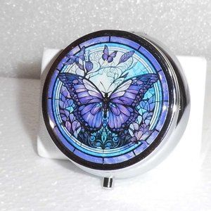 Purple Butterfly Pill Box/Case